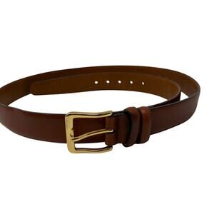 Trafalgar Mens Brown Leather Belt Gold Tone Buckle Size 40